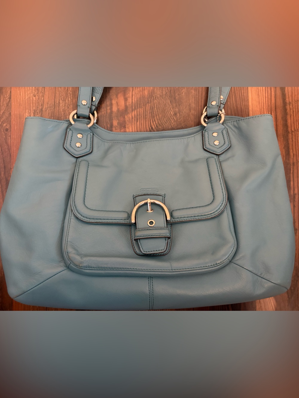 Coach Blue Leather Shoulder Bag - Picture 3 of 10